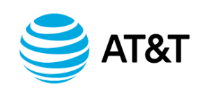 A blue and black logo for at & t.