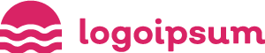 A pink logo is shown on the side of a black background.